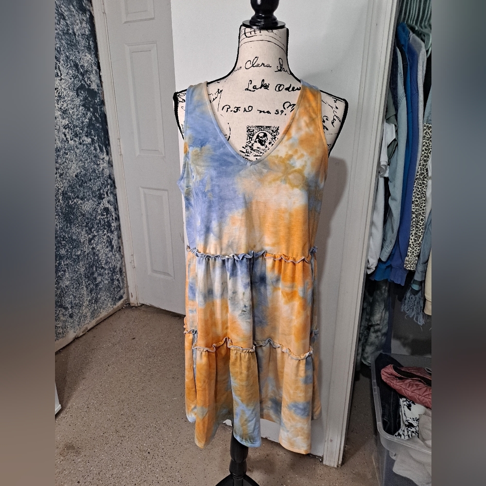 Tiedye tiered dress